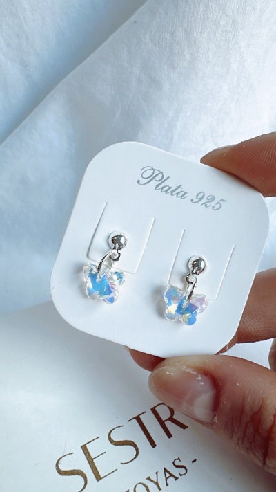 Aro mini mariposa cristal TORNASOL