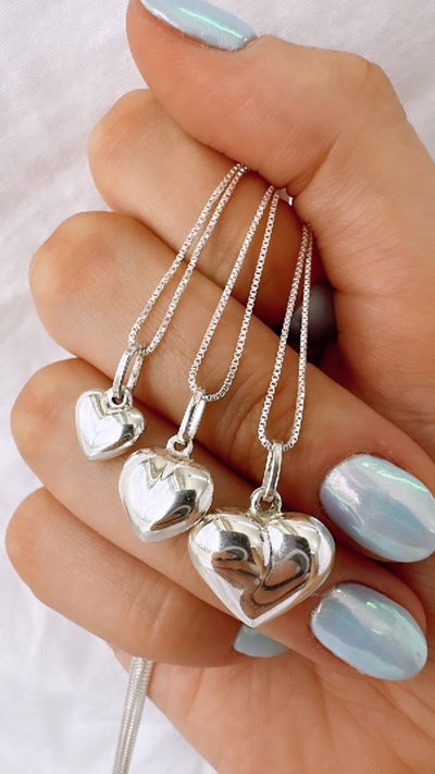 Dijes corazón inflado (N°1, N°2, N°3)