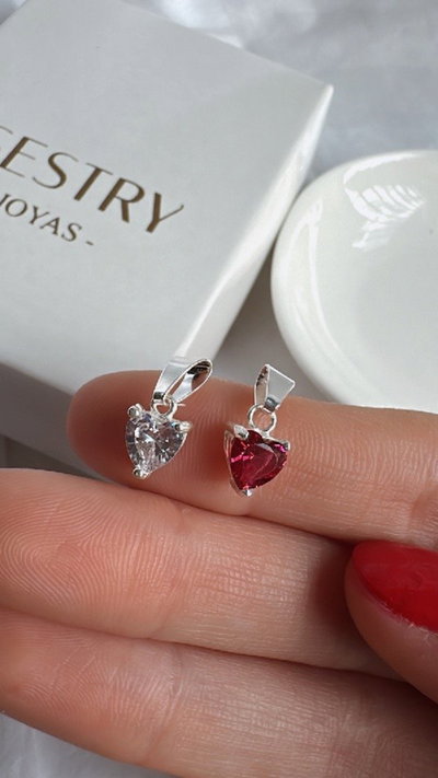Dije corazón cubic c/drop grande