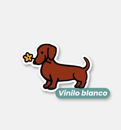 Perro salchicha con flor