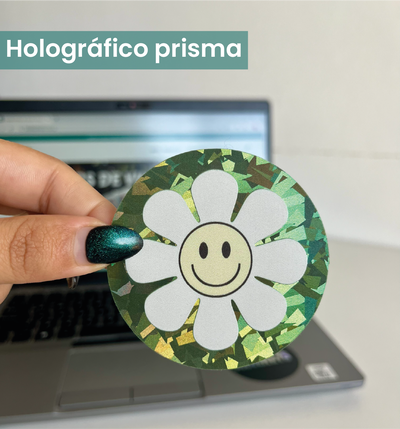 Flor verde  Holográfico prisma