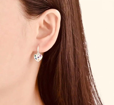 Argollas Cuore Colore en Plata 925 con Cubics de Colores