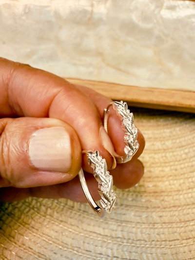 Argollas Foglia en Plata 925 con Cubics