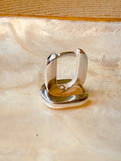 Argollas Squadra Rectangulares en Plata 925