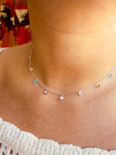 Collar Pastel Swa en Plata 925 con Cristales Austríacos