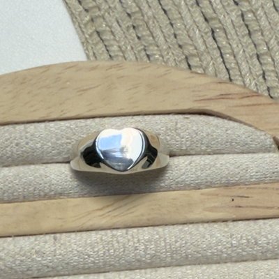 Anillo Sello Corazón/Plata 925