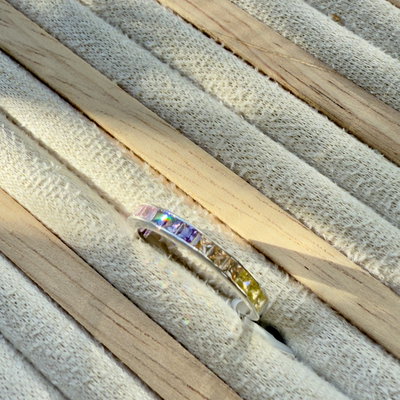 Anillo Medio Sin Fin Shine Pastels/Plata 925