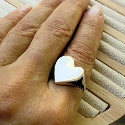 Anillo Big Heart/Plata 925