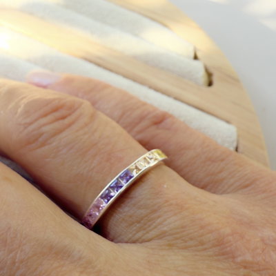 Anillo Medio Sin Fin Shine Pastels/Plata 925