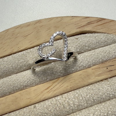 Anillo Corazón Brillante / Plata 925