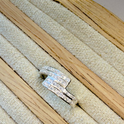 Anillo Medio Sinfín Cruzado/Plata 925