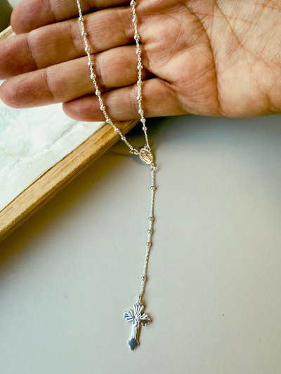 Collar Rosario Fe Plata 925