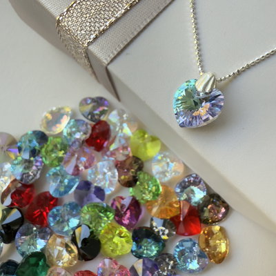 Collar Cristal Corazón Swa/ Plata 925