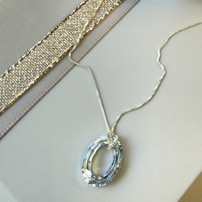 Collar Cristal Oval Swa/Plata 925