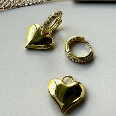 Argolllas Corazón Pavé