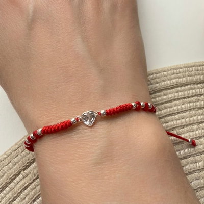 Pulsera Hilo Rojo Corazon de Luz
