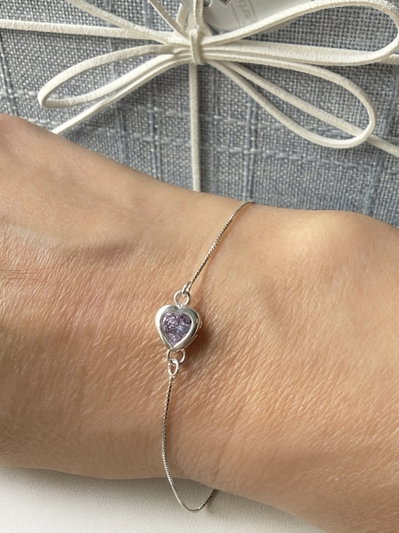 Pulsera Corazón Lila