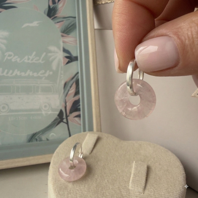 Argollas Donas Cuarzo Rosa