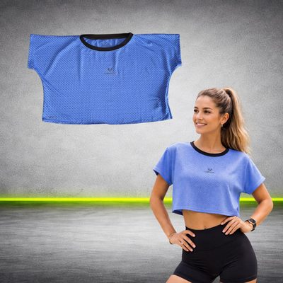 Remera deportiva crop dama tela respirable