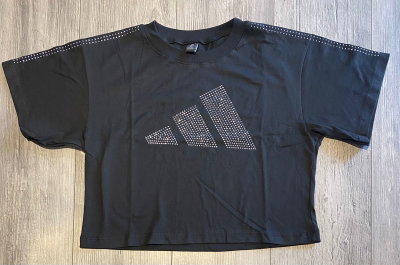 Remera corta adidas dama c/brillos