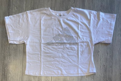 Remera corta adidas dama c/brillos