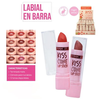 💓Labial en barra KISS PINK 21💓