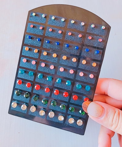AROS STRASS COLOR X 6 UNIDADES