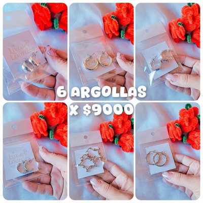 ARGOLLAS PLATEADAS X 6