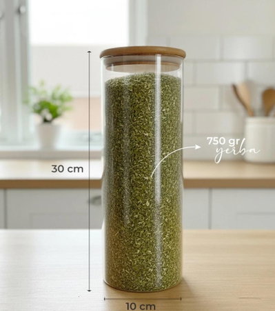 Contenedor Vidrio y Bambú 2100 ml