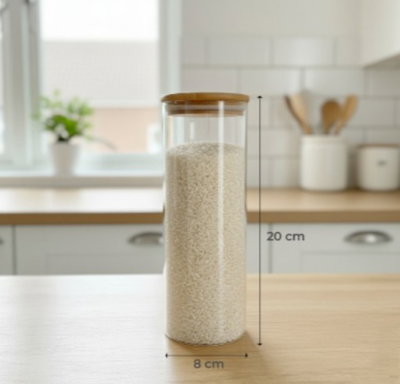 Contenedor Vidrio y Bambú 850 ml