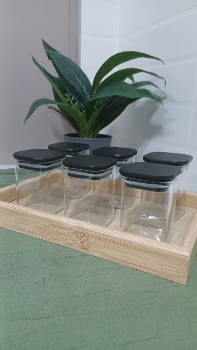 Set frascos de vidrio  x 6 ,con tapa hermética