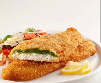 Milanesas de merluza con espinaca 