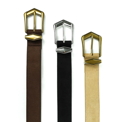 CINTO GAMUZADO HEBILLA Y PASACINTO METALIZADOS DETALLE EN BORDE