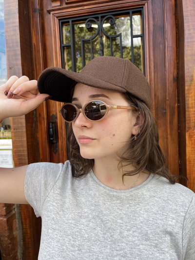 GORRA DE PAÑO MARRON