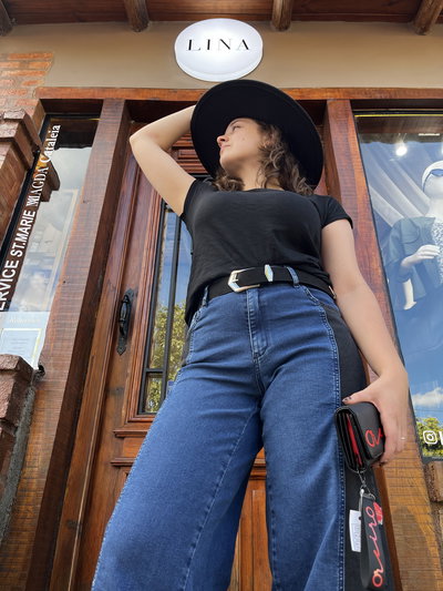 JEANS WIDE LEG COMBINADO