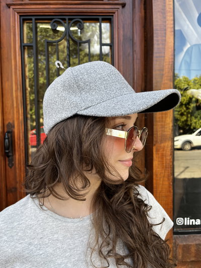 GORRA DE PAÑO GRIS