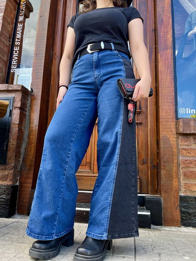 JEANS WIDE LEG COMBINADO