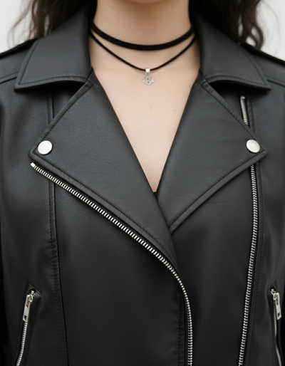 CAMPERA DE CUERO NEGRA