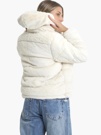 CAMPERA REVERSIBLE CON PIEL - NATURAL