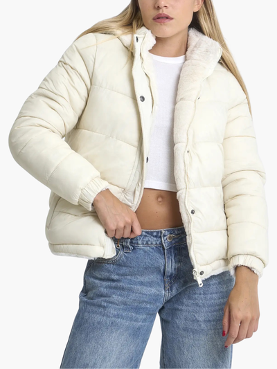 CAMPERA REVERSIBLE CON PIEL - NATURAL
