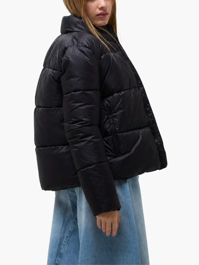 OJO ROJO - CAMPERA PUFFER NEGRA 