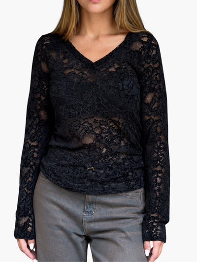 REMERA ENCAJE NEGRA