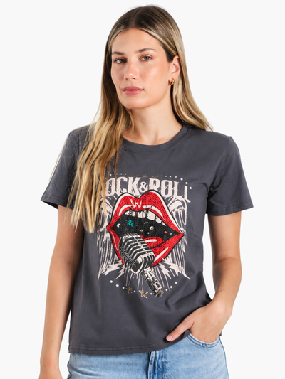 REMERA ROCK AND ROLL - GRIS