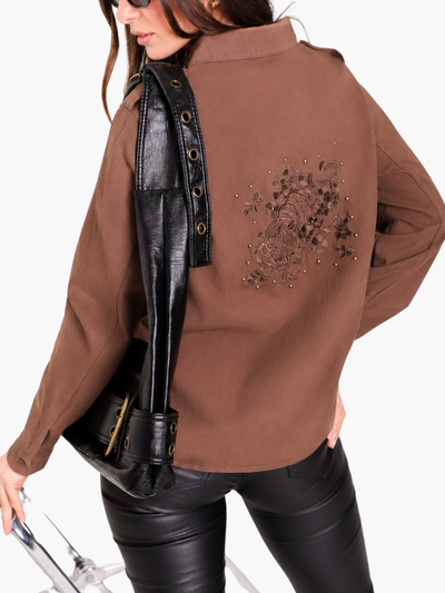 CAMISA GABARDINA ARLET BORDADA