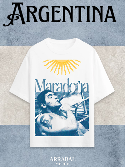 Remera Blanca Maradona 