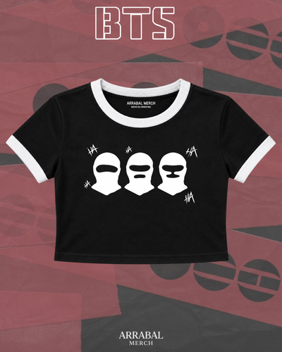 Baby Tee Bicolor Negra- Hooligan