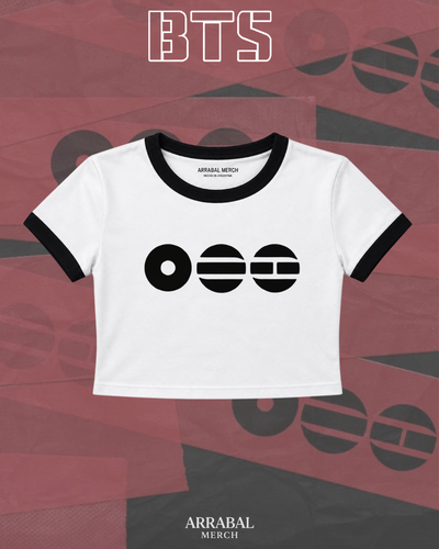 Baby Tee Bicolor Blanca- Logo Arirang