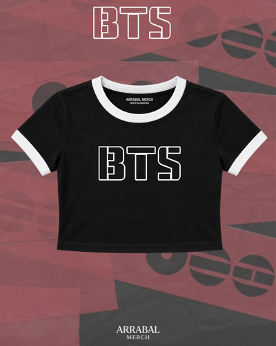 Baby Tee Bicolor Negra- BTS