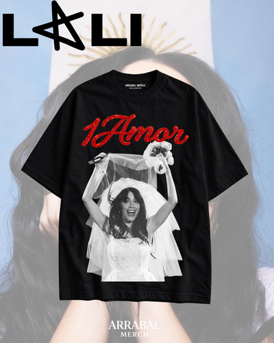 Remera Negra"1 Amor" Lali Novia