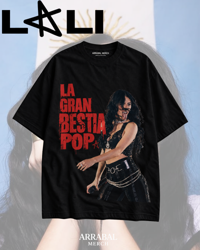 Remera Negra "La gran bestia pop"  1